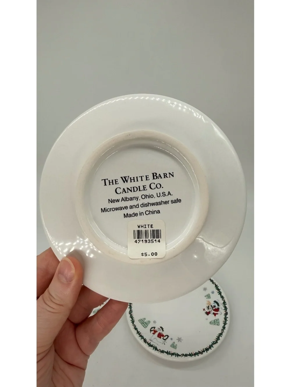 White Barn Candle Co Christmas Snowman Dessert Plates Set of 3